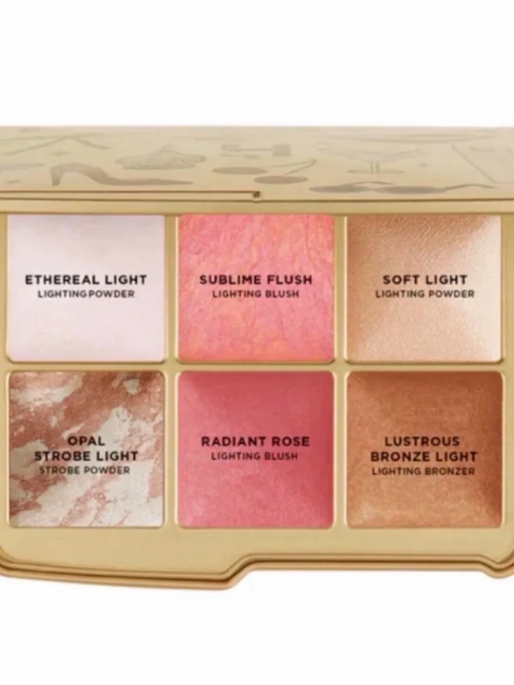 Barneys New York Palette II Gold Decorative Tin with Red & Aqua Accents